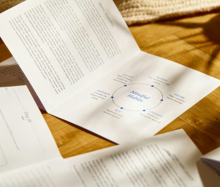 Strasser Design Ingenium – Grafikdesign, Texte, Konzepte Aufgeschlagene Infobroschüre.