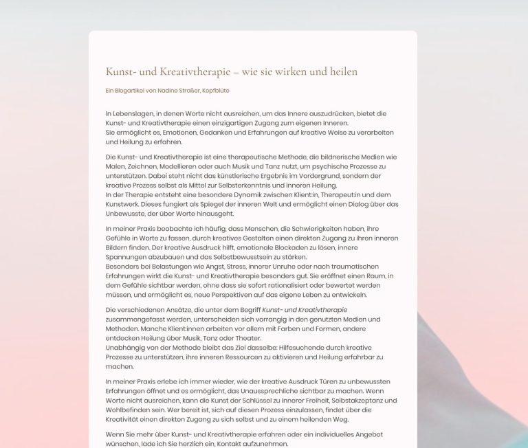 Strasser Design Ingenium – Grafikdesign, Texte, Konzepte Screenshot eines Webseiten-Textes.