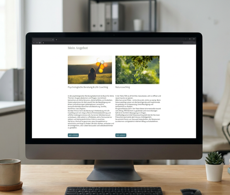 Strasser Design Ingenium – Grafikdesign, Texte, Konzepte Ein Ausschnitt einer Website auf einem Computerbildschirm.